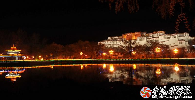 圣殿布达拉宫迷人的夜景