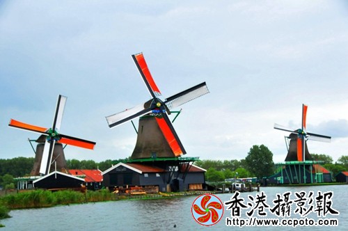 美丽的荷兰风车村